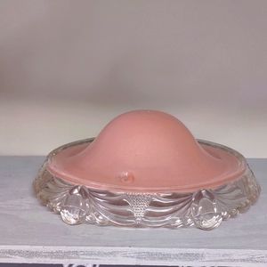 Pink 1940's Ceiling Mount LIght Fixture Globe